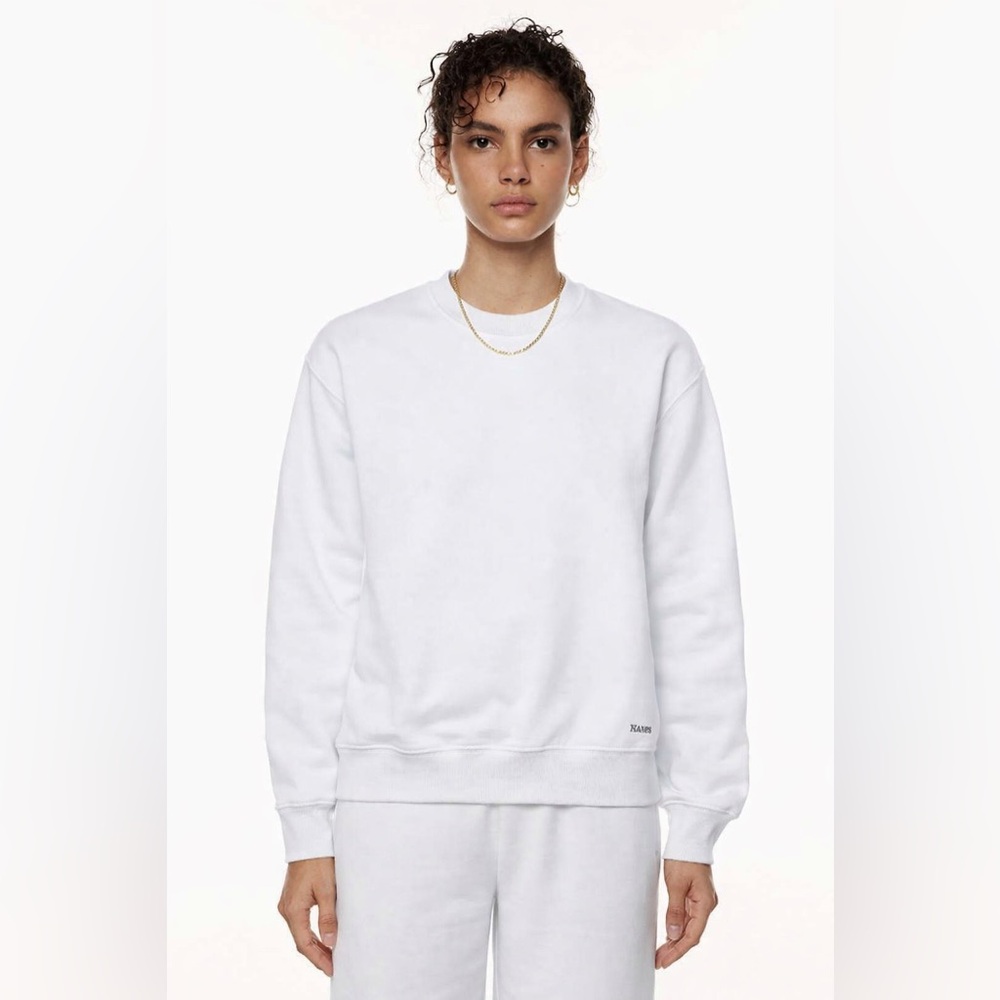 ARITZIA TNA - Cozy Fleece White Crewneck Sweatshirt